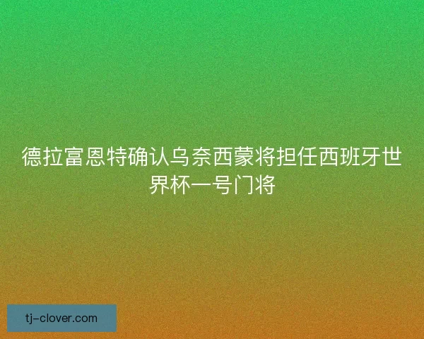 德拉富恩特确认乌奈西蒙将担任西班牙世界杯一号门将